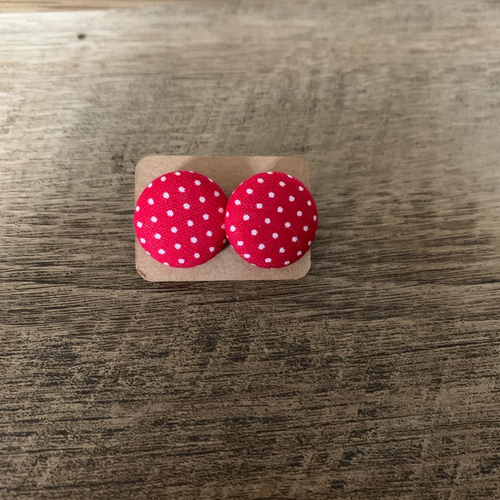 Polka dot button earrings